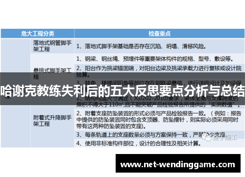 哈谢克教练失利后的五大反思要点分析与总结